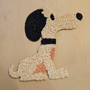 Vintage Snoopy Popcorn Style Melted Plastic Wall Art